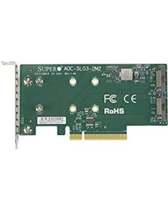 Supermicro AOC-SLG3-2M2 PCIe Add-On Card for up to Two NVMe SSDs